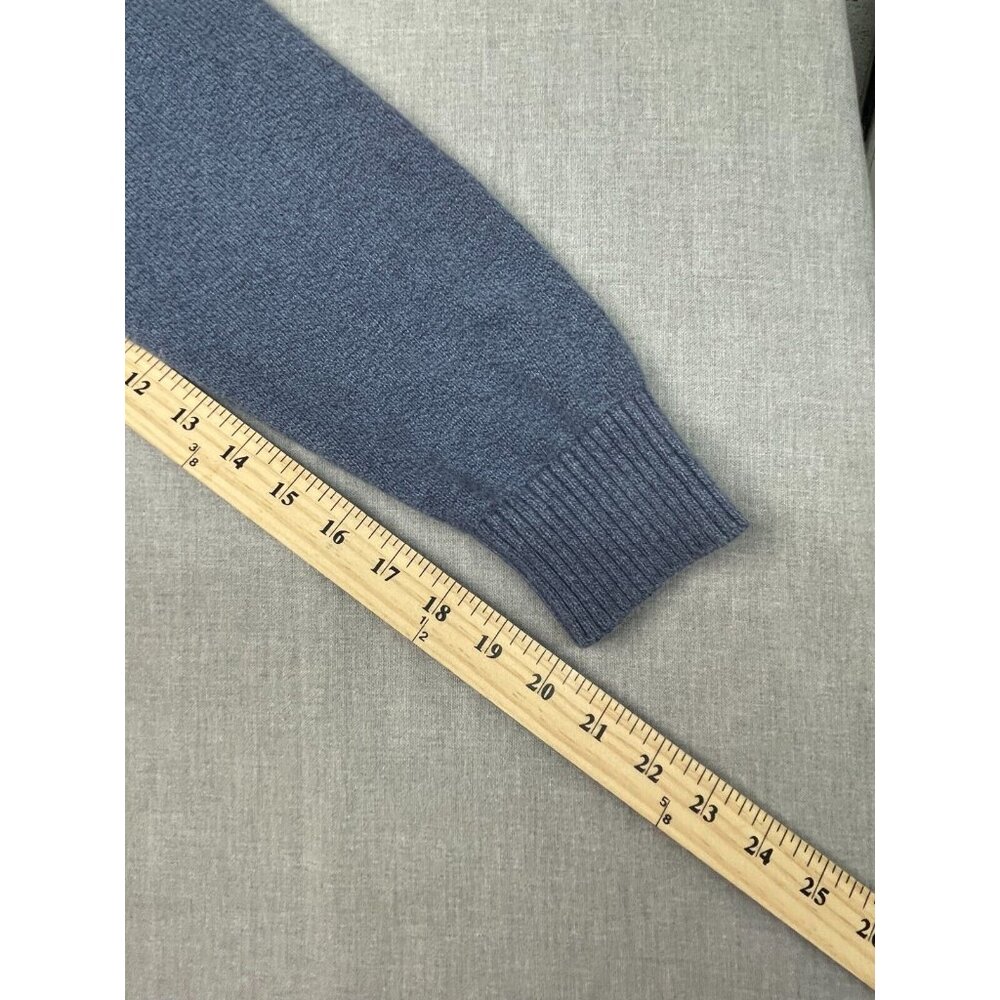 Izod Men's Blue Multicolor Button Mock Neck Knit Long Sleeve Sweater Medium USED - Picture 5 of 6